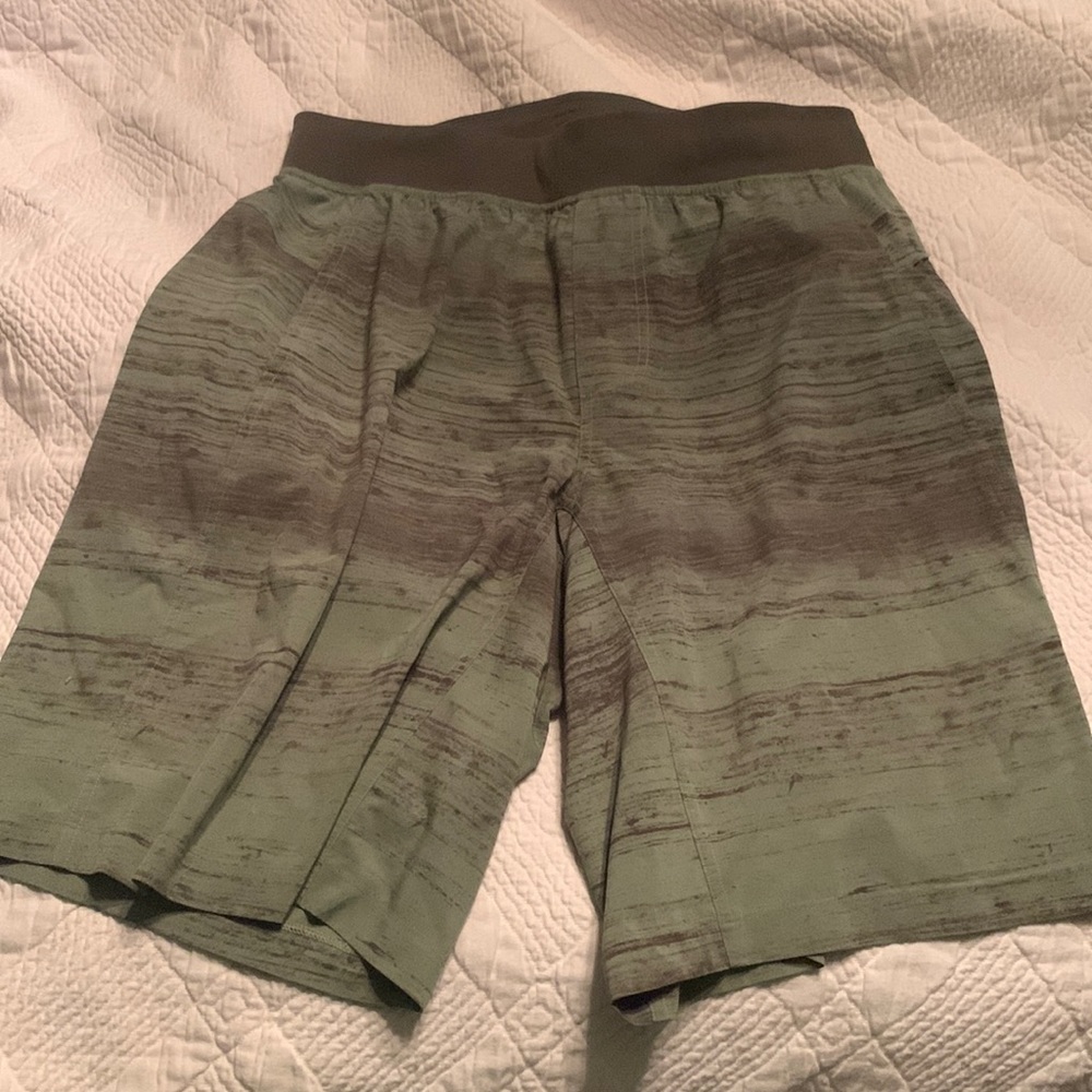 lululemon athletica Green Athletic Shorts with Striped Design